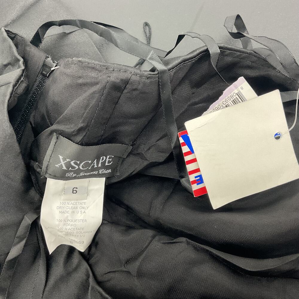 Xscape Vintage Y2K Black Satin Polyester Halter Top Women’s Size 6 NWT - Picture 3 of 4